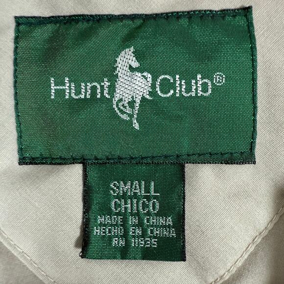 Vintage 90s Hunt Club Quilted Jacket Removable Sleeves Men’s Small Beige - Picture 5 of 7